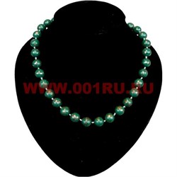 Бусы из азурита с пиритом 12 мм - фото 61091