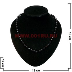 Бусы из граненого черного агата 8 мм - фото 61124