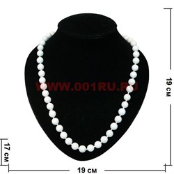 Бусы из белого агата 10 мм круглые 60 см - фото 61276