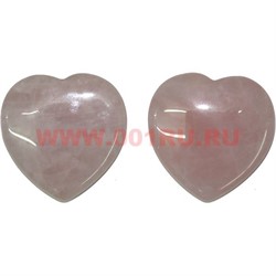 Сердечки 5 см из розового кварца, цена за 2 штуки - фото 62049