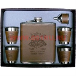 Набор "Фляга 18 унций в коже Jim Beam и 4 стаканчика" (GT-008) - фото 62066