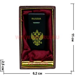 Зажигалка газовая "герб России и СССР и российская символика" в коробочке - фото 62141