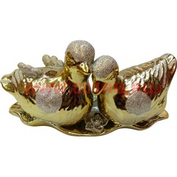 Утки мандаринки из фарфора под золото (123B) 9,5х19 см - фото 62154