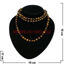 Бусы 125 см из тигрового глаза 8 мм - фото 62526