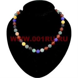 Бусы из африканского агата, разноцветные 10 мм - фото 62561