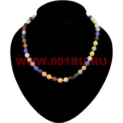 Бусы из африканского агата, разноцветные 8 мм - фото 62569