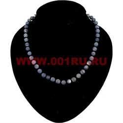 Бусы из африканского агата, серые 8 мм - фото 62573