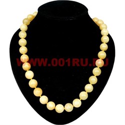 Бусы из медового оникса 14 мм круглые 60 см - фото 62613