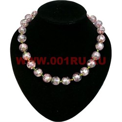 Бусы из мурранского стекла 16 мм розовые 45 см - фото 62625