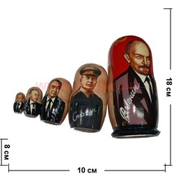 Матрешка 5 вождей: Ленин, Сталин, Брежнев, Горбачев, Путин - фото 65006