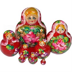 Матрешка десятка 15 см Круглая в ассортименте - фото 65028