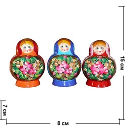 Матрешка десятка 15 см Круглая в ассортименте - фото 65029