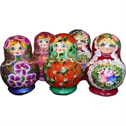 Матрешка десятка 18 см в ассортименте - фото 65035