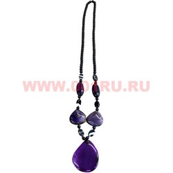 Подвеска из натурального камня 60 см фиолетовый агат - фото 66245