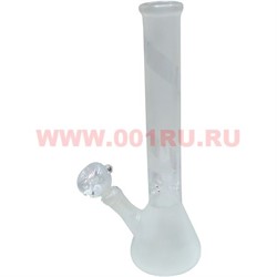 Бонг стеклянный (5мм) GB-723 белый матовый 30 см - фото 66295