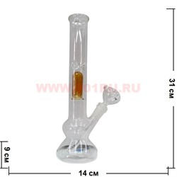 Бонг стеклянный (5мм) GB-658 белый прозрачный 31 см - фото 66319