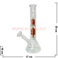 Бонг стеклянный (5мм) GB-608 белый прозрачный 30 см - фото 66343