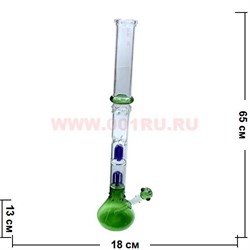 Бонг стеклянный (5мм) WP-1100 цветной прозрачный 65 см - фото 66394