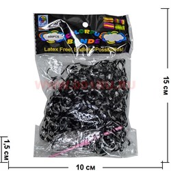 Резинки Loom Bands "гель толстые черные" 600 шт, цена за 12 уп - фото 67208