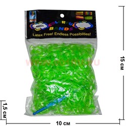Резинки Loom Bands "гель толстые салатовые" 600 шт, цена за 12 уп - фото 67220