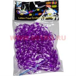 Резинки Loom Bands "гель толстые сиреневые" 600 шт, цена за 12 уп - фото 67234