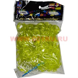 Резинки Loom Bands "гель толстые лимонного цвета" 600 шт, цена за 12 уп - фото 67249