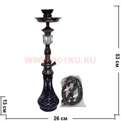 Кальяна средний на 1 трубку (F1155) 53 см, цвета в ассортименте, 12 шт/кор - фото 67421