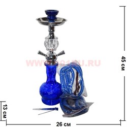 Кальян средний на 2 трубки (B6630R) 45 см, цвета в ассортименте, 12 шт/кор - фото 67426