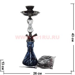 Кальяна средний на 1 трубку (F9202) 43 см, цвета в ассортименте, 12 шт/кор - фото 67435