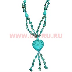 Бусы из бирюзы в ассортименте 50 см - фото 67654
