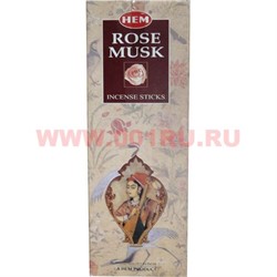 Благовония HEM Rose Musk (Роза+Мускус) 6шт/уп, цена за уп - фото 69048