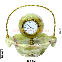 Часы из оникса "корзинка" средние - фото 69348