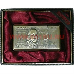 Зажигалка газовая Aurora "100$" в коробочке - фото 70012