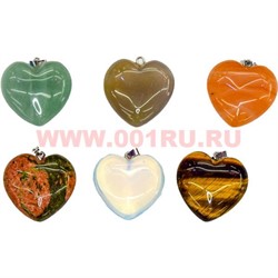 Подвеска «сердца» из натуральных камней малый размер 2x2 см - фото 70676