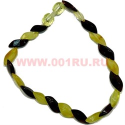 Браслет из янтаря 2 цвета "змейка" 20 см (4-5 гр) - фото 70785