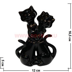 Кошечки обнимающиеся из фарфора 16,5 см - фото 73531