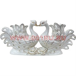 Лебеди из фарфора 22х47 см (ваза для сухих цветов) - фото 74009