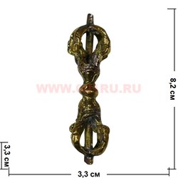 Ваджра или ваджр 8,2 см (латунь) оружие Индры, мужское начало - фото 74241