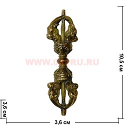 Ваджра из латуни 10,5 см (ритуальное и мифологическое орудие) - фото 74248