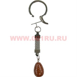 Брелок из коричневого авантюрина разной формы 10 шт/связка - фото 74426
