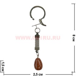 Брелок из коричневого авантюрина разной формы 10 шт/связка - фото 74427
