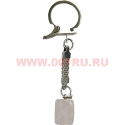 Брелок из розового кварца разные формы 10 шт/связка - фото 74493