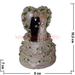 Жених с невестой на торте (KL-1085) полистоун (192 шт/кор) - фото 76216