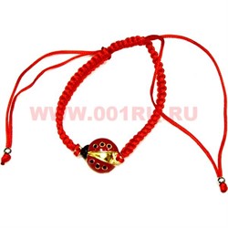 Браслет красная нить и божья коровка (D-1493) 100 шт/упаковка - фото 76698