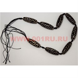 Бусины Дзи нитка 8 шт (4x1,4 см) - фото 76817