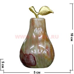 Груша из оникса 9 см (2х3 дюйма), цвета камня (прожилки и т.д.) в ассортименте - фото 76942