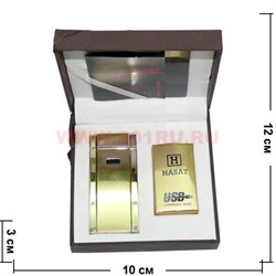Зажигалка Hasat USB в коробочке с зарядкой - фото 77277
