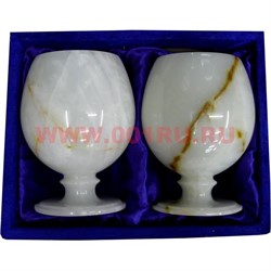 Набор из оникса 2 бокала 16 см (3х8) в бархатной упаковке - фото 77869