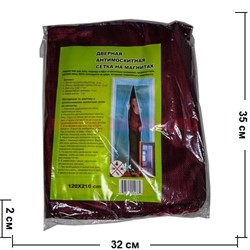Сетка антимоскитная "бордовая" 120 см ширина с птичками-клипсами 7 пар (60 шт/кор) - фото 78035