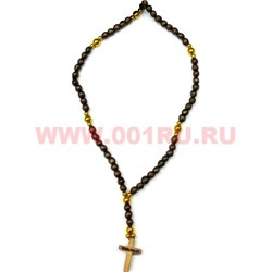 Деревянный крест с четками 69 шт 50 шт/упаковка - фото 78964